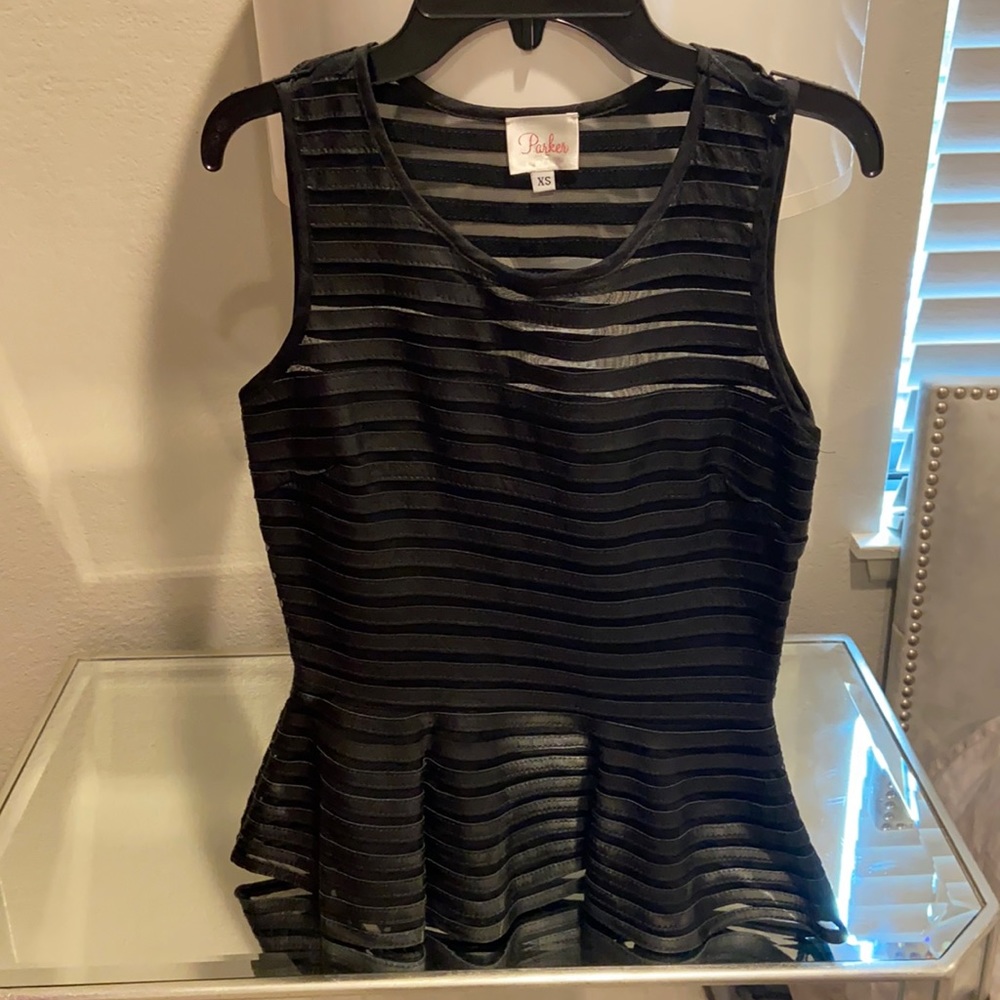 Parker peplum leather top xs NWOT